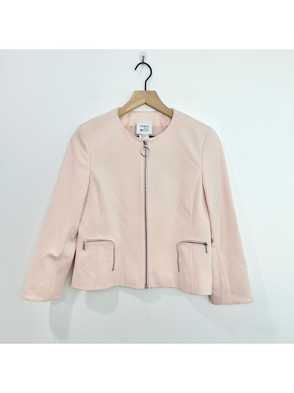 Akris Punto Exclusive Saks Blazer Jacket Pink Zipper size 6